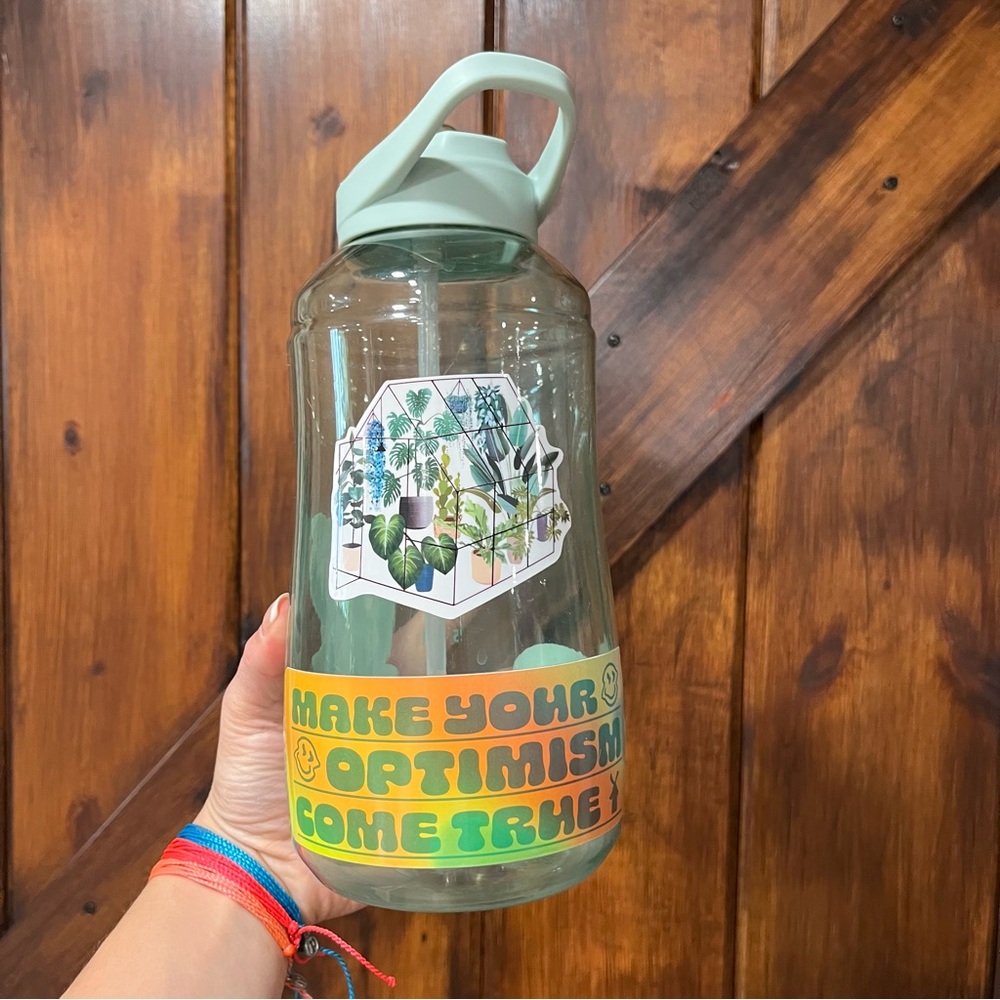 Large water bottle with stickers